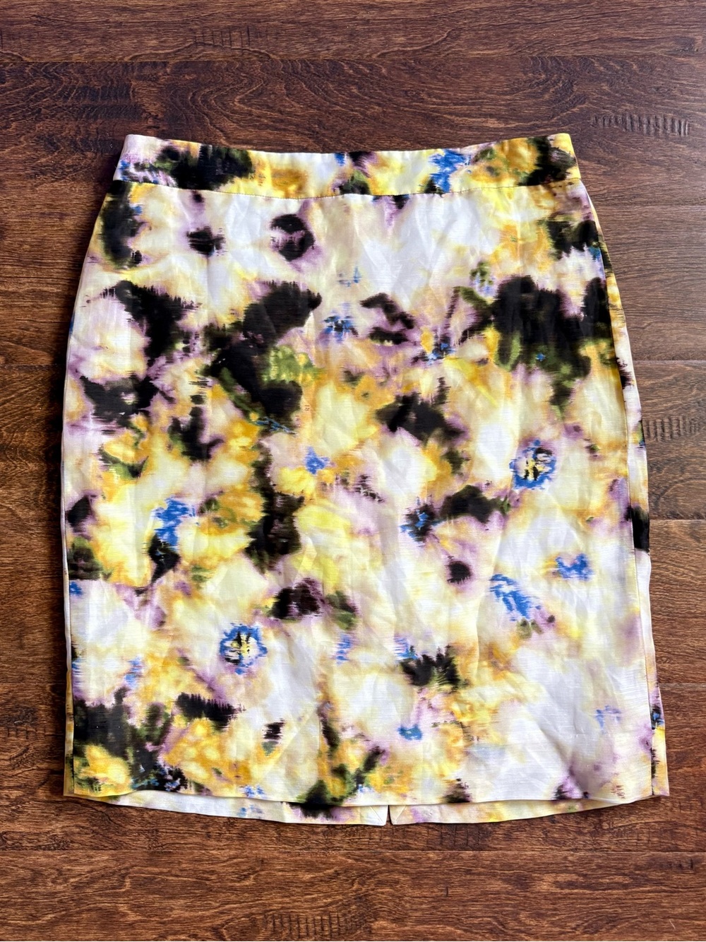 NWT J. CREW Linen Silk Blend Fleurette Watercolor Pencil Skirt Size 2 MSRP $110